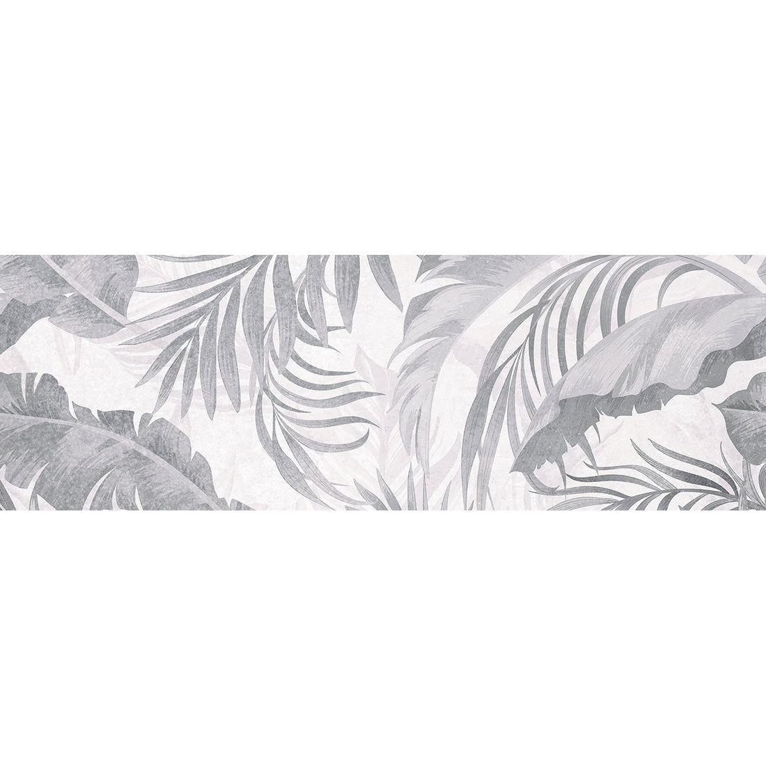 Smooth white matt ceramic wall and floor tiles with delicate botanical detailing.
