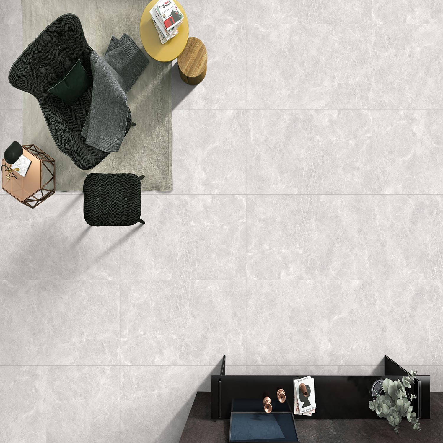 Spanish Punch matt finish rectified porcelain floor tiles for modern and seamless interiors.