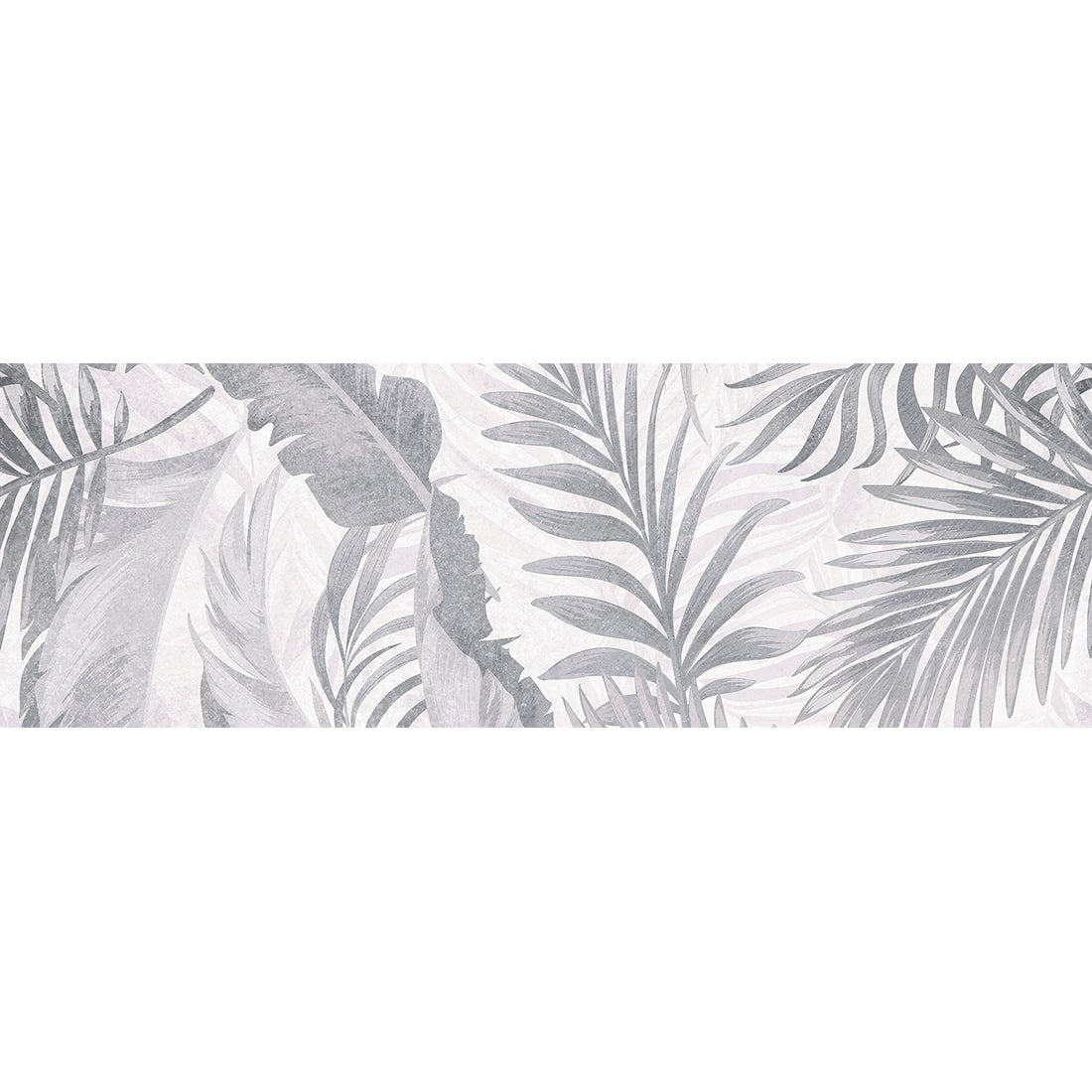 Stylish white porcelain wall and floor tiles with botanical motif for calm, modern spaces.