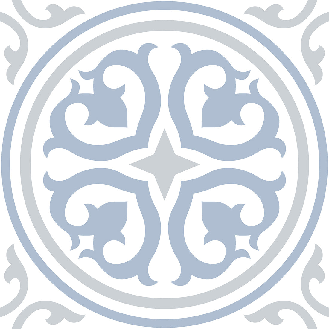 Vintage Cube Pattern Blue Matt Feature Wall Tiles