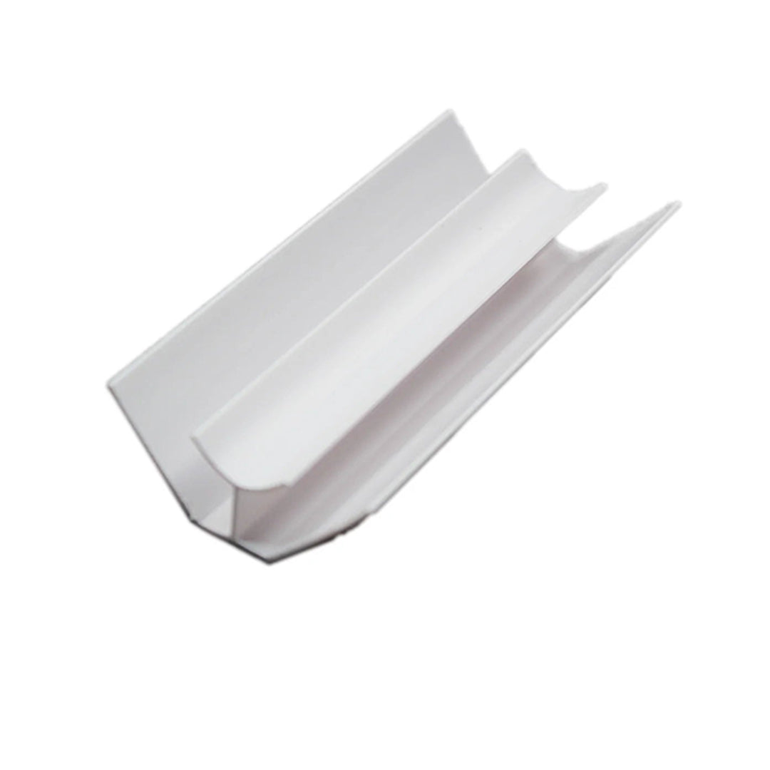 White Cladding Internal Corner Tile Trims for seamless wall panel joints.