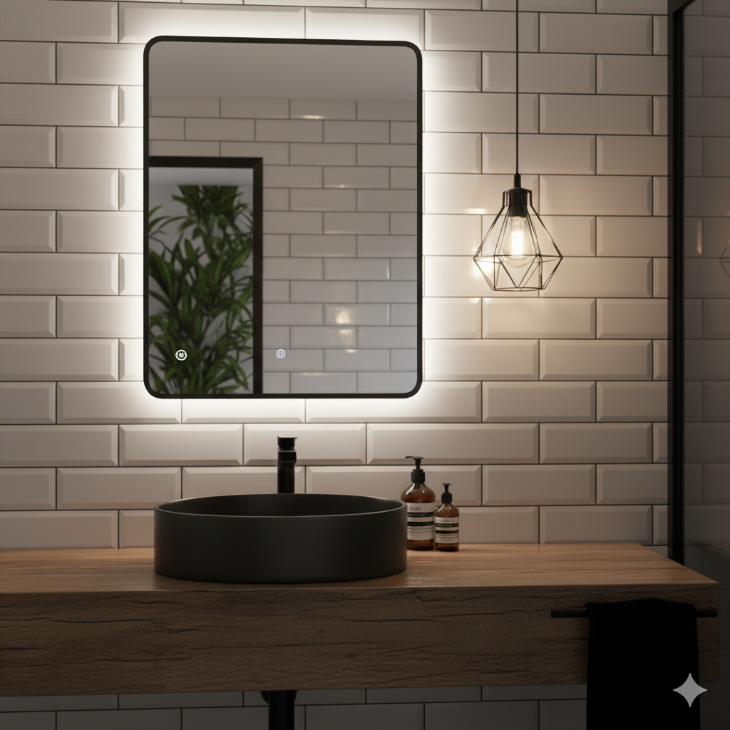 White gloss bevelled porcelain wall and floor tiles with modern ceramic finish