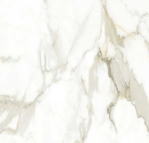 White marble-effect porcelain wall and floor tiles with matt finish for elegant modern interiors.