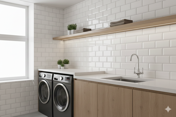 Biselado White Matt Bevelled Modern Wall Tiles