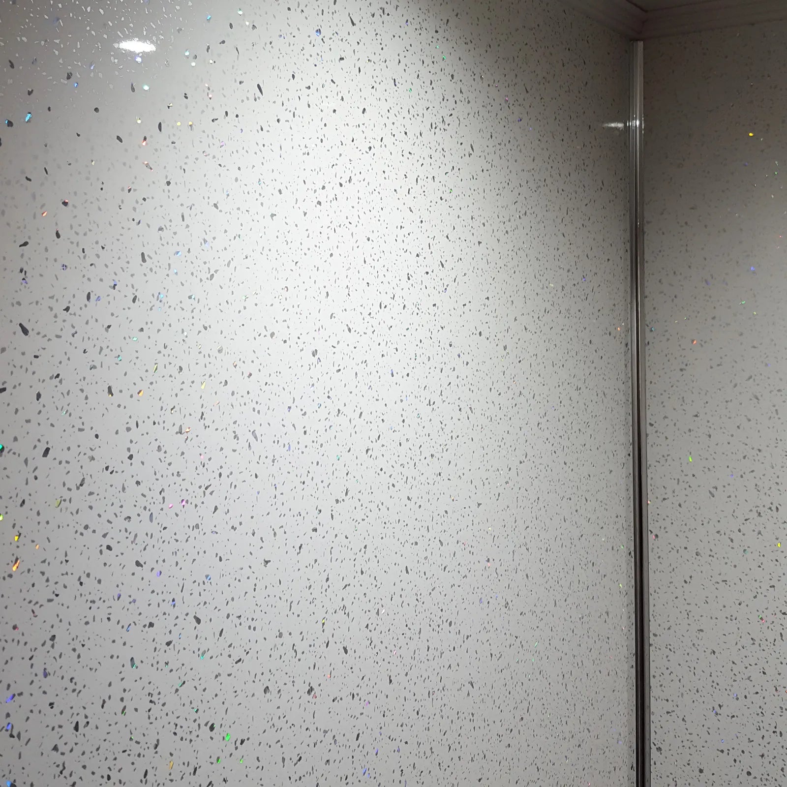 White Shimmer PVC Wall Panels